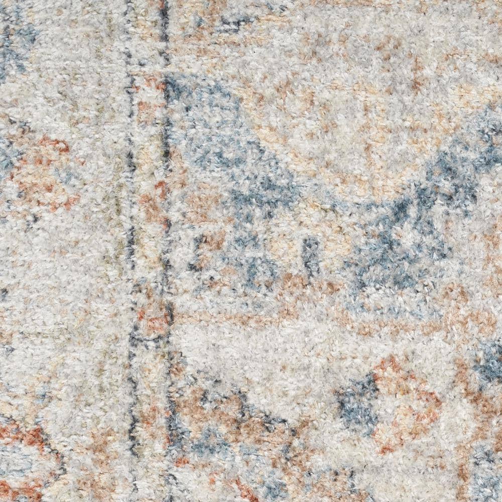 Nourison Astra Machine Washable Vintage Medallion Indoor Rug Denim Multi 5'3" x 7'