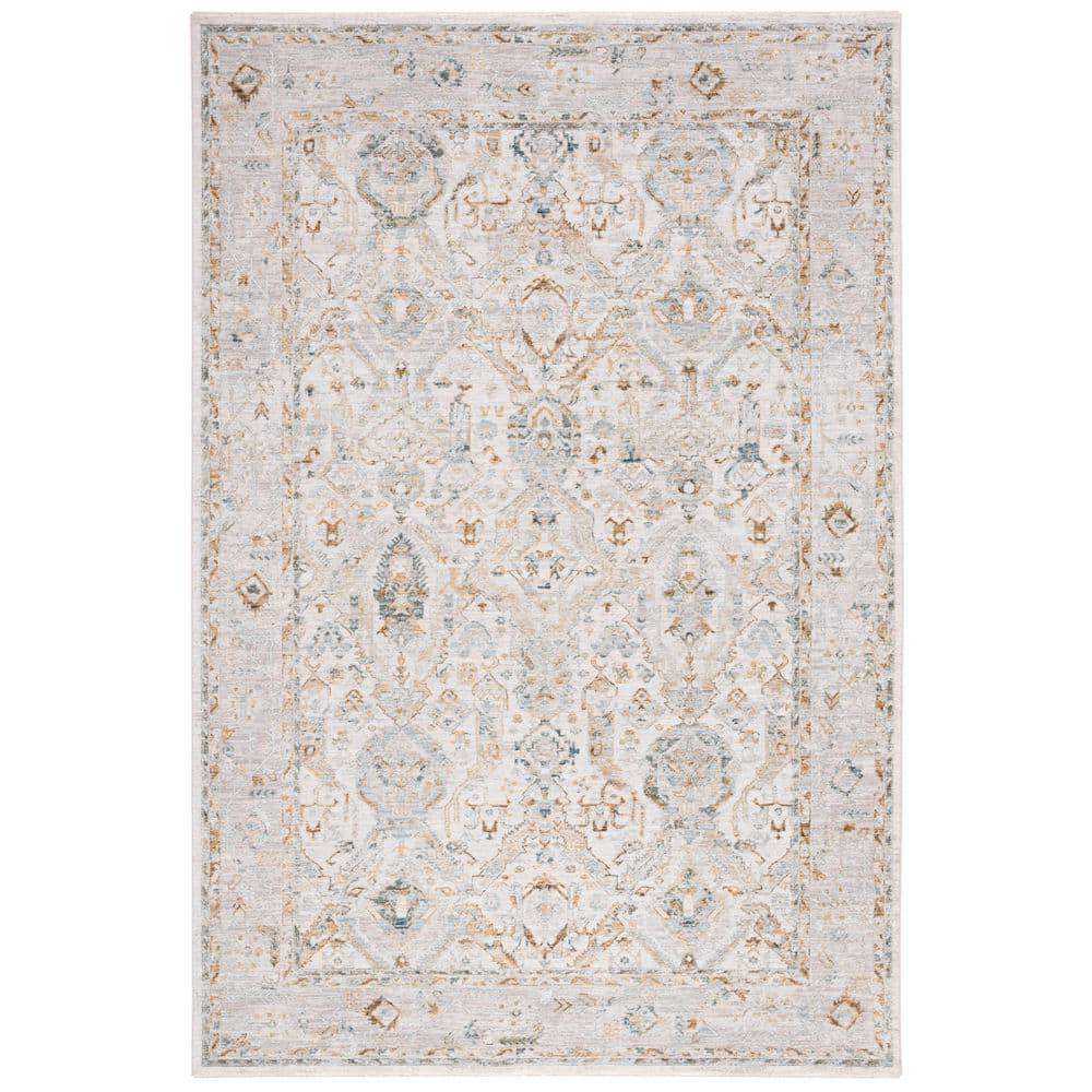SAFAVIEH Hamilton Leo Oriental Polyester Area Rug, Grey/Blue, 9' x 12'