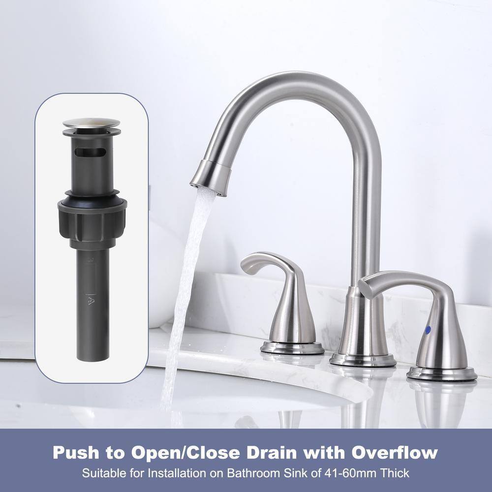 Widespread 2-handle Bathroom Faucet with Drain Assembly