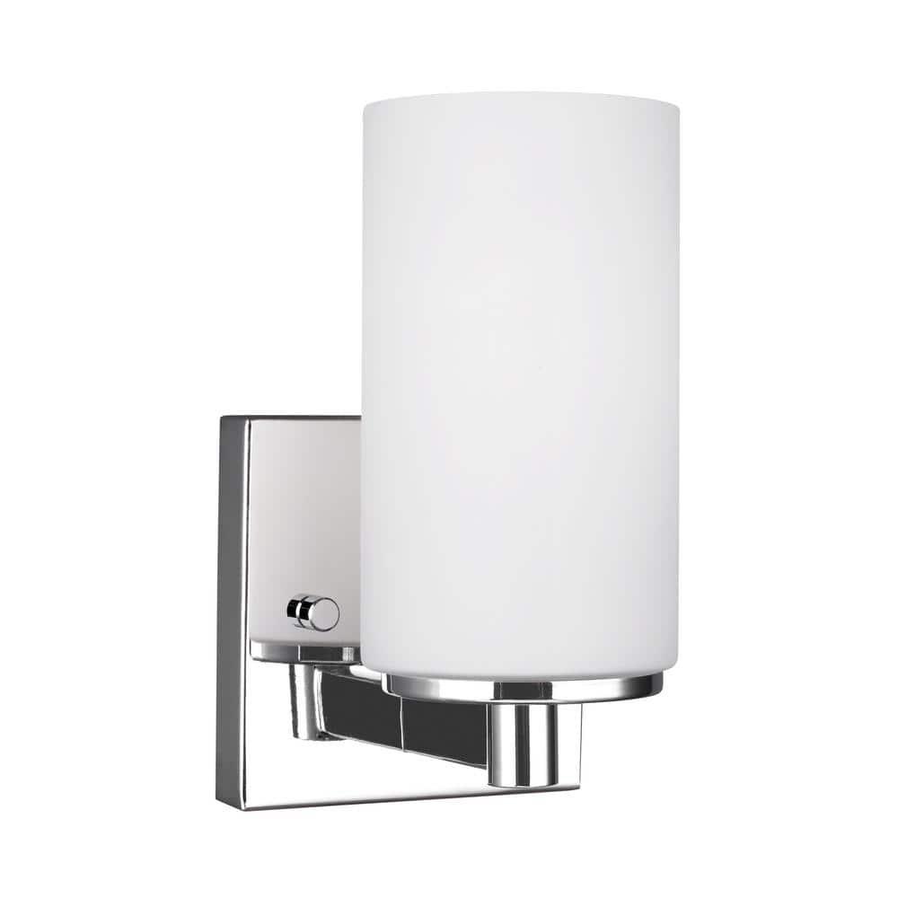 "Sea Gull Lighting 4139101-05 Hettinger One-Light Wall / Bath Sconce Vanity Style Lights, Chrome Finish"