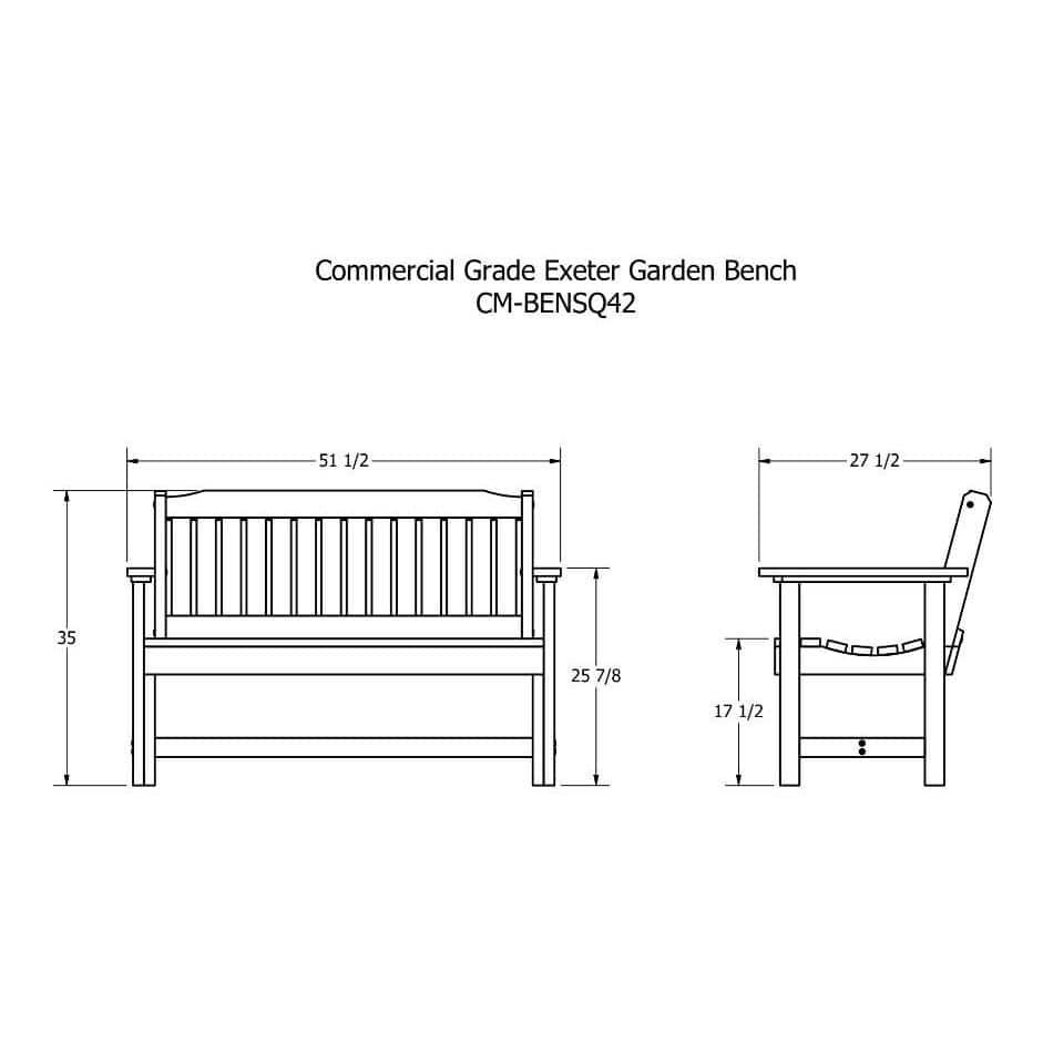 highwood  Commercial Grade Exeter 4 Foot Garden Bench Harbor Gray