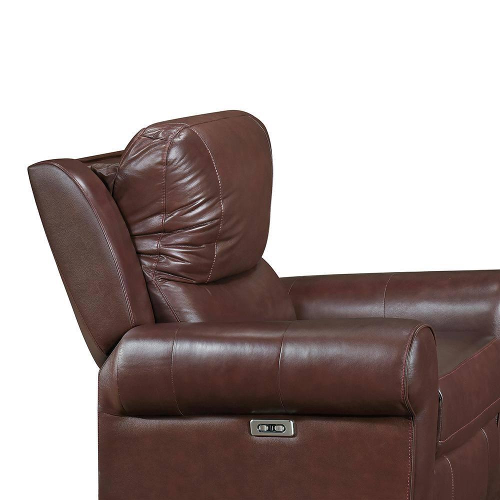 Lexicon McCall Leather Match Power Reclining Chair with Power Headrest in Brown