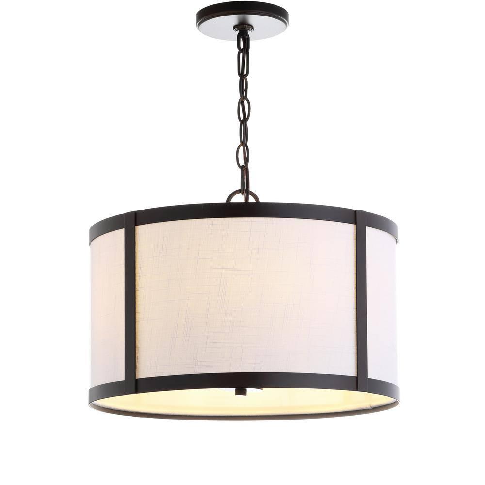 Thatcher 17" Metal LED Pendant Light, Oil Rubbed Bronze/White