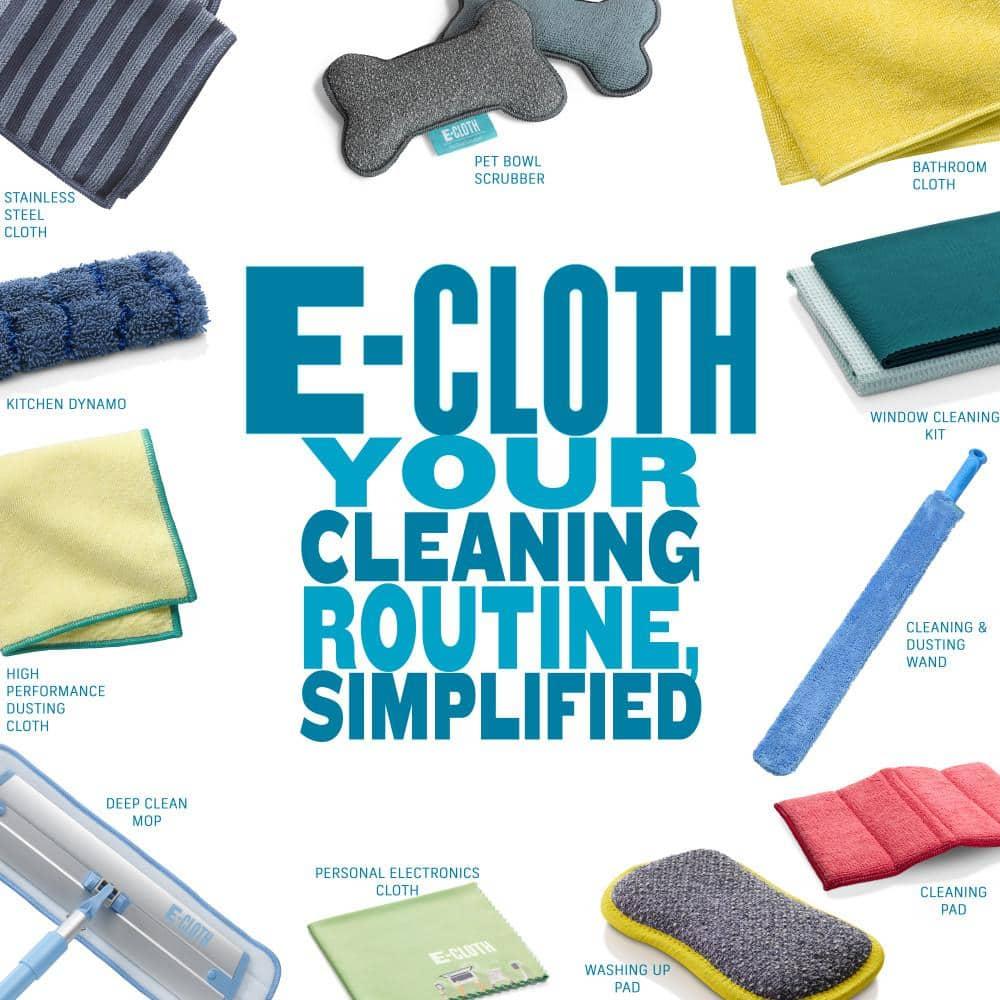 E-Cloth Home Cleaning Set with Microfiber Cleaning Cloths for Cars, Bathroom, Kitchen, & More - Microfiber Towels That Clean with No Added Chemicals - 8 Specialized Cloths in Assorted Colors