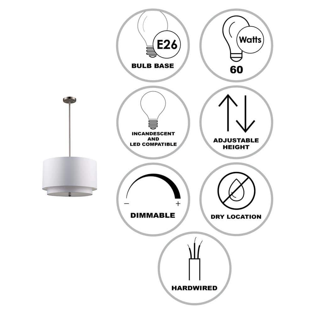 Trans Globe Lighting Pnd-802 Three Light Double Shade Pendant From The Young And Hip