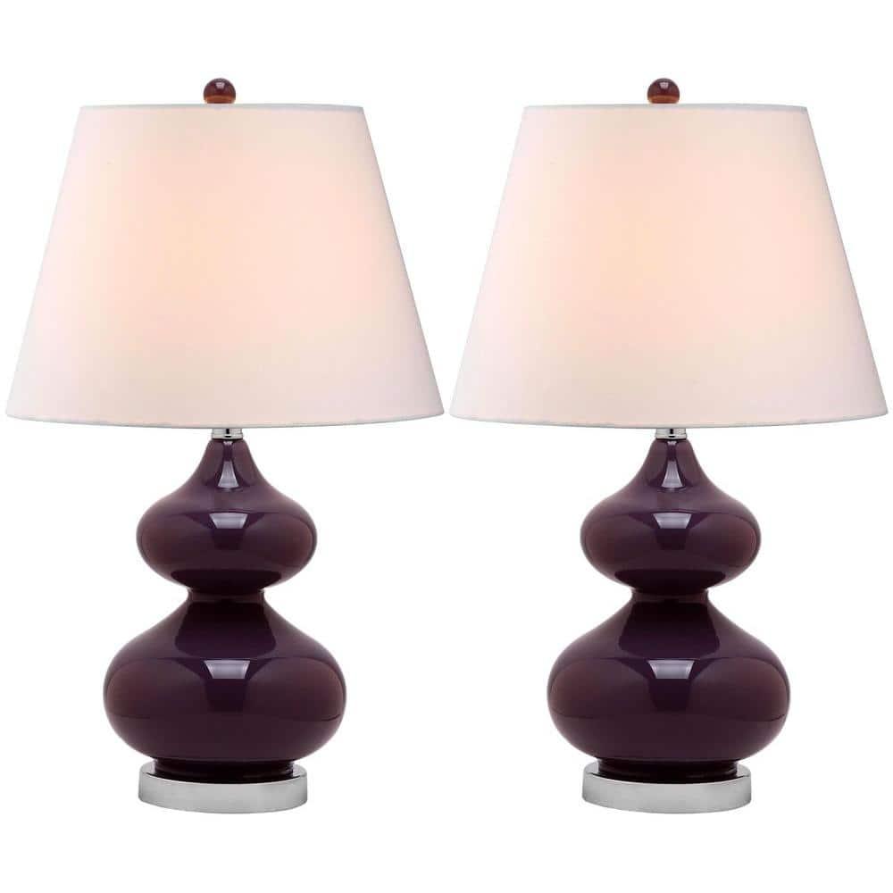 Eva Double Gourd Table Lamp (Set of 2) - 24 Inch Height - LIT4086 - Dark Purple - Safavieh