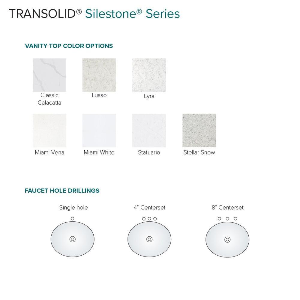 Transolid 49'' Quartz Single Bathroom Vanity Top with Sink