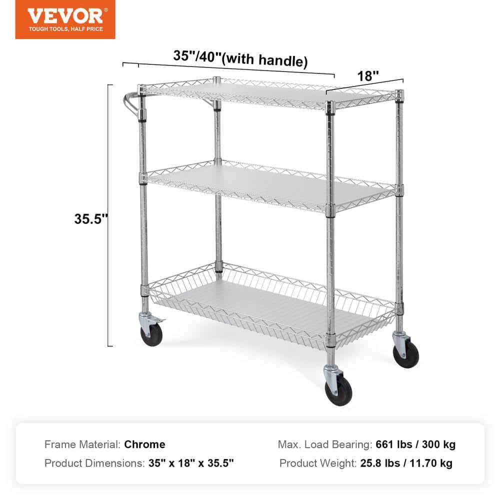 VEVOR 35.5'' H x 35'' W Utility Cart
