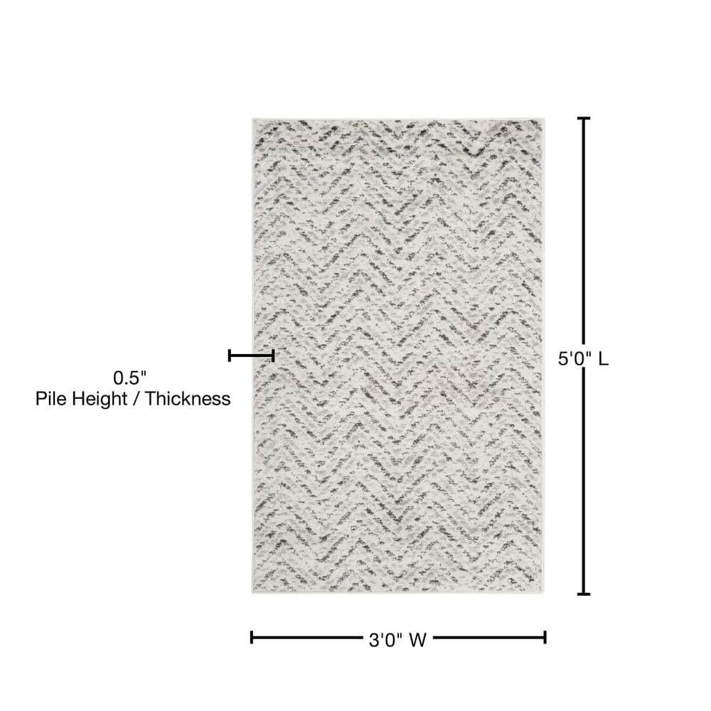 Adirondack ADR104 Power Loomed Accent Rug - Ivory/Charcoal - 3'x5' - Safavieh.
