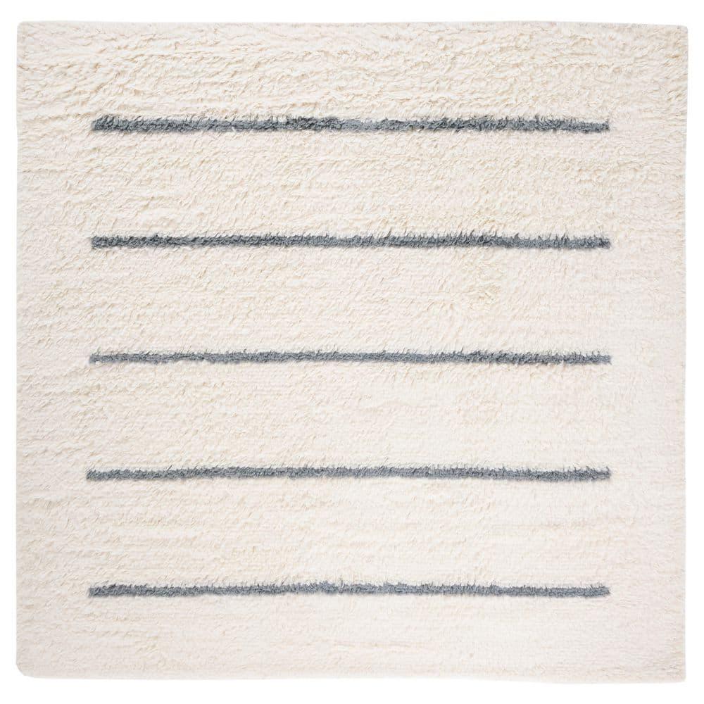 Kenya KNY750 Hand Knotted Area Rug - Ivory/Gray - 7'x7' - Safavieh.