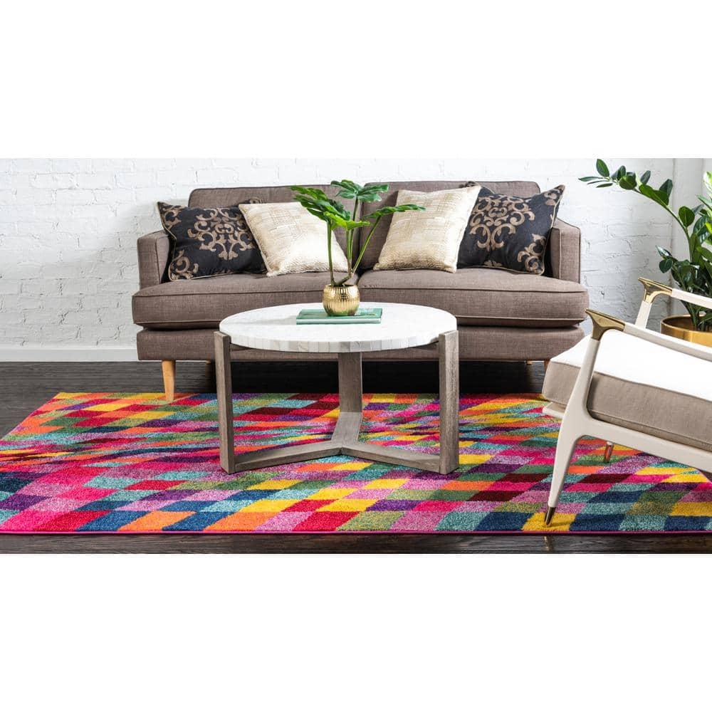 Unique Loom Estrella Collection Area Rug - Horta (5' 1" x 8' Rectangle Multi/Blue)