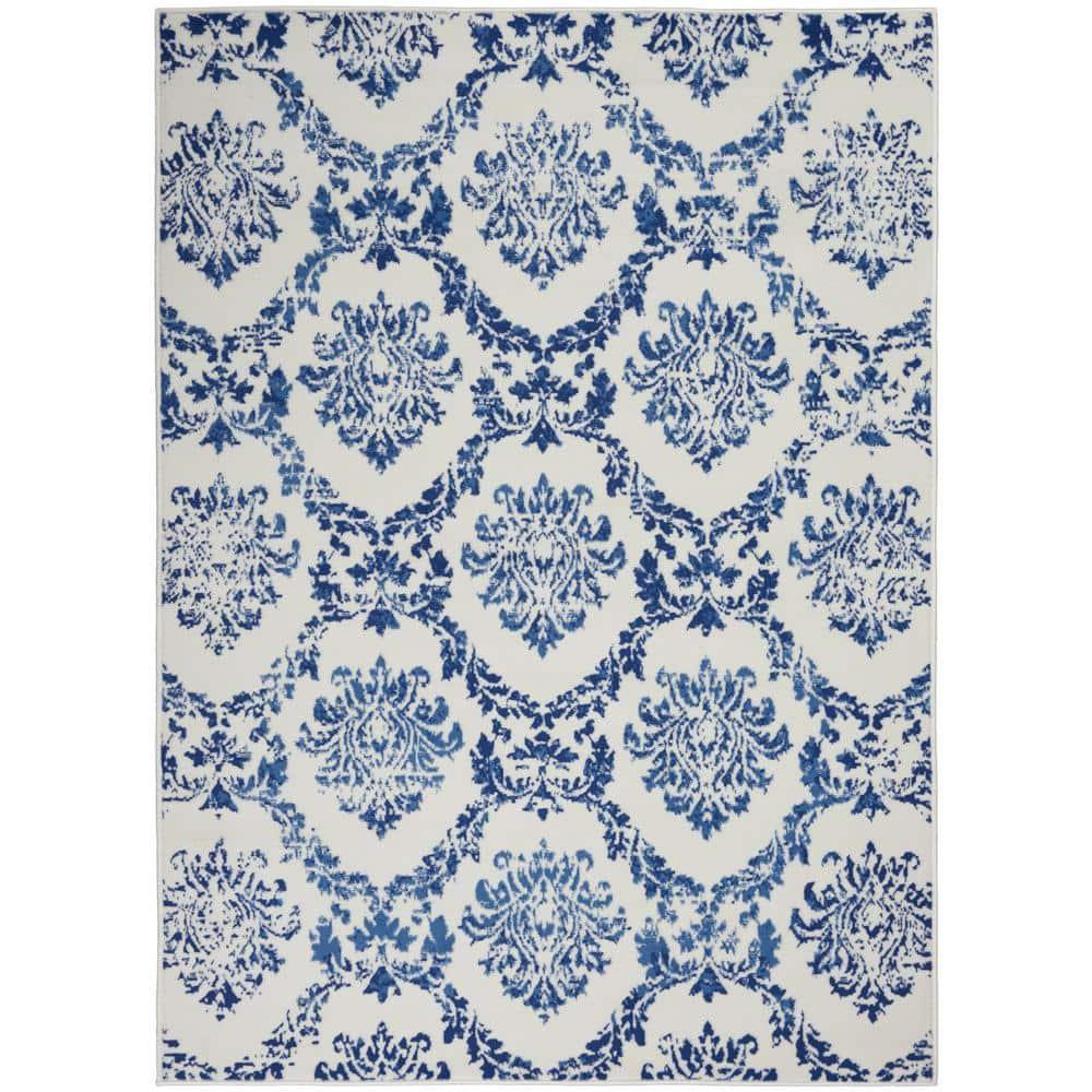 Nourison Whimsicle WHS01 Indoor only Area Rug - Ivory Navy 4' x 6'