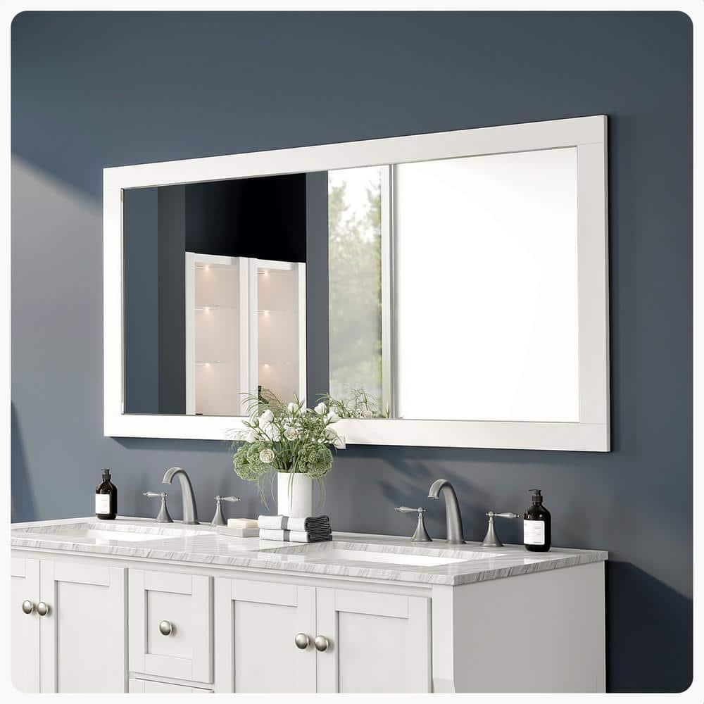 Eviva Aberdeen 60" White Framed Bathroom Wall Mirror