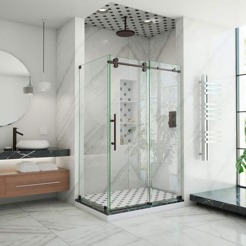 Enigma-XO 48.38" W x 32.5" D 76" H Frameless Rectangle Shower Enclosure