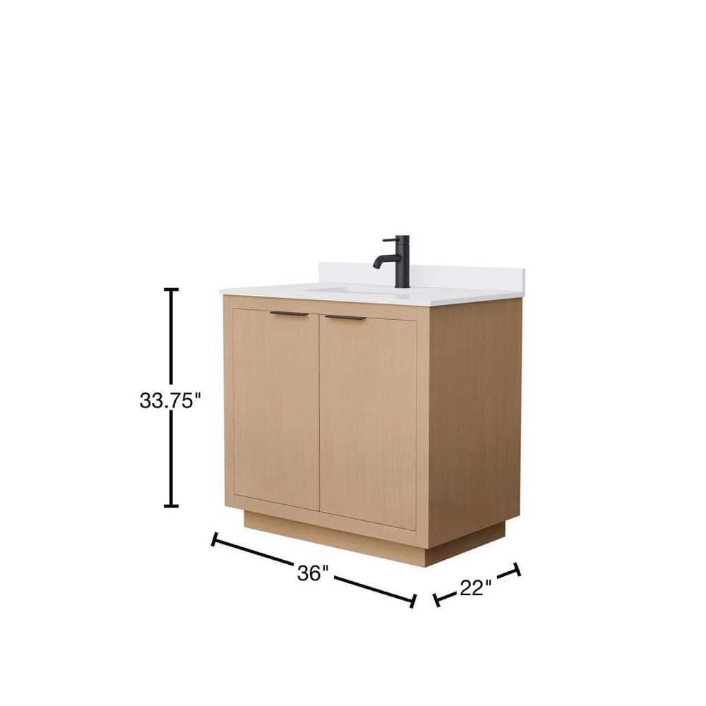 Wyndham Collection Maroni 36'' Single Bathroom Vanity with Marble Top