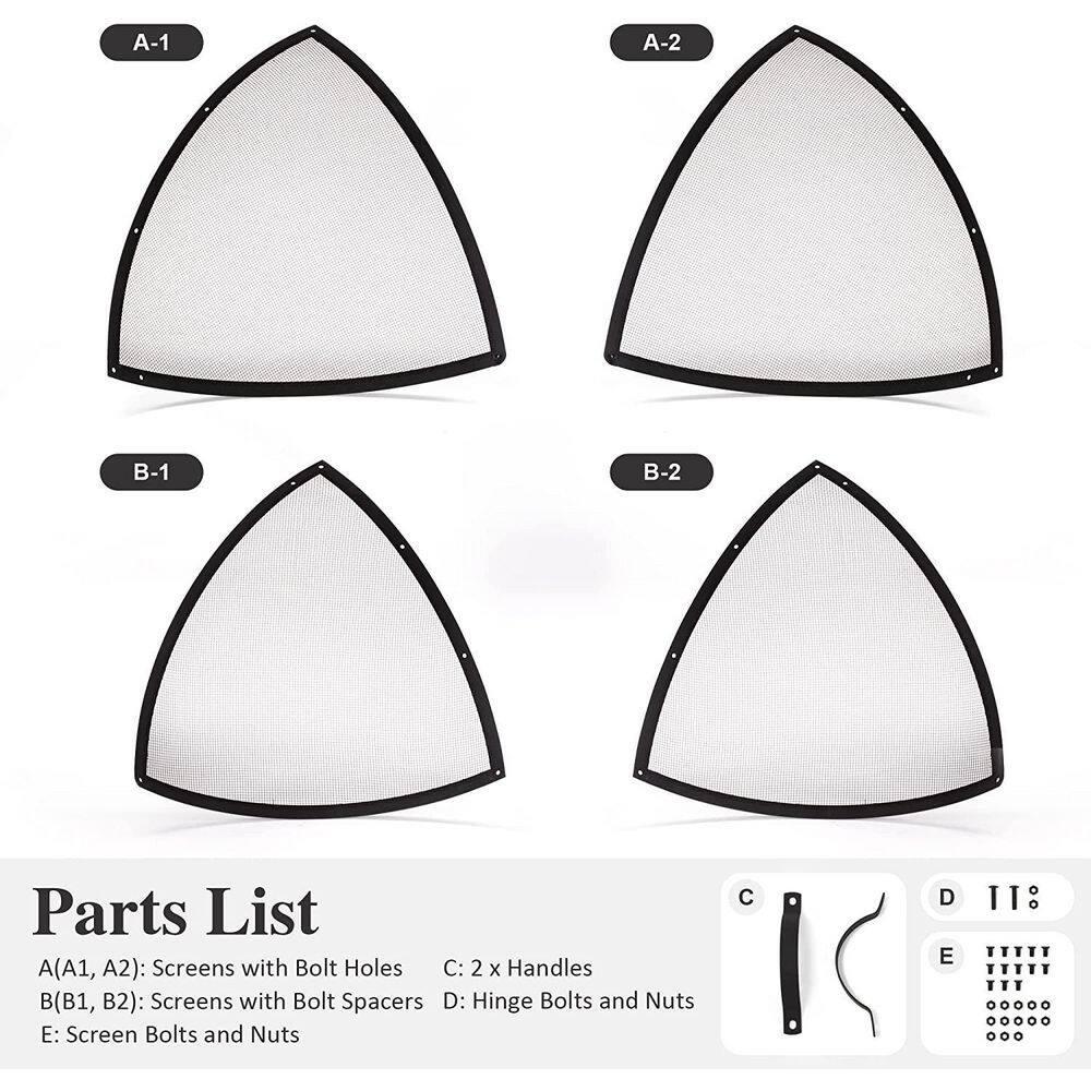 SUNCREAT Heavy-Duty Fire Pit Screen, Steel Mesh Round Spark Screen with Handle, 36 inch