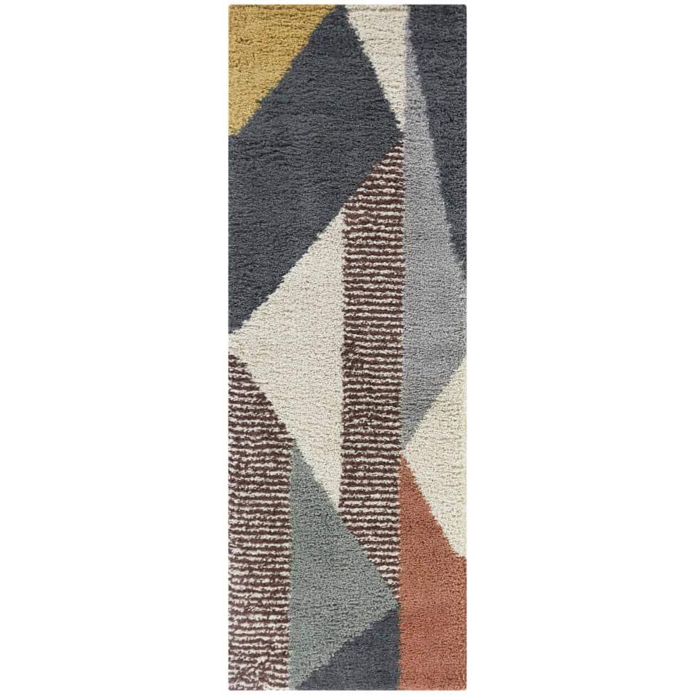2'2"x7' Merril Mid-Century Modern Geometric Rug Blue - Balta Rugs: Indoor Runner, Fade & Stain-Resistant, High Pile