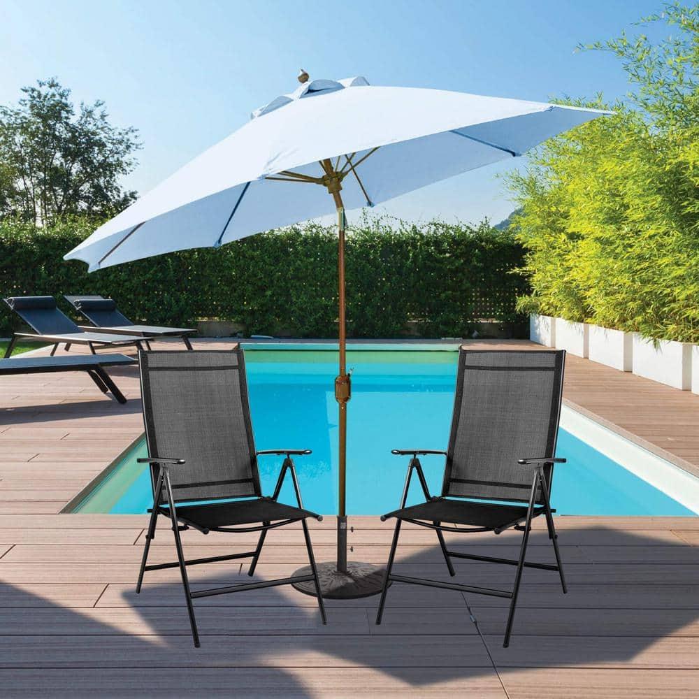 Corrigan Studio® Set Of 2 Adjustable Portable Patio Folding Dining Chair Recliners