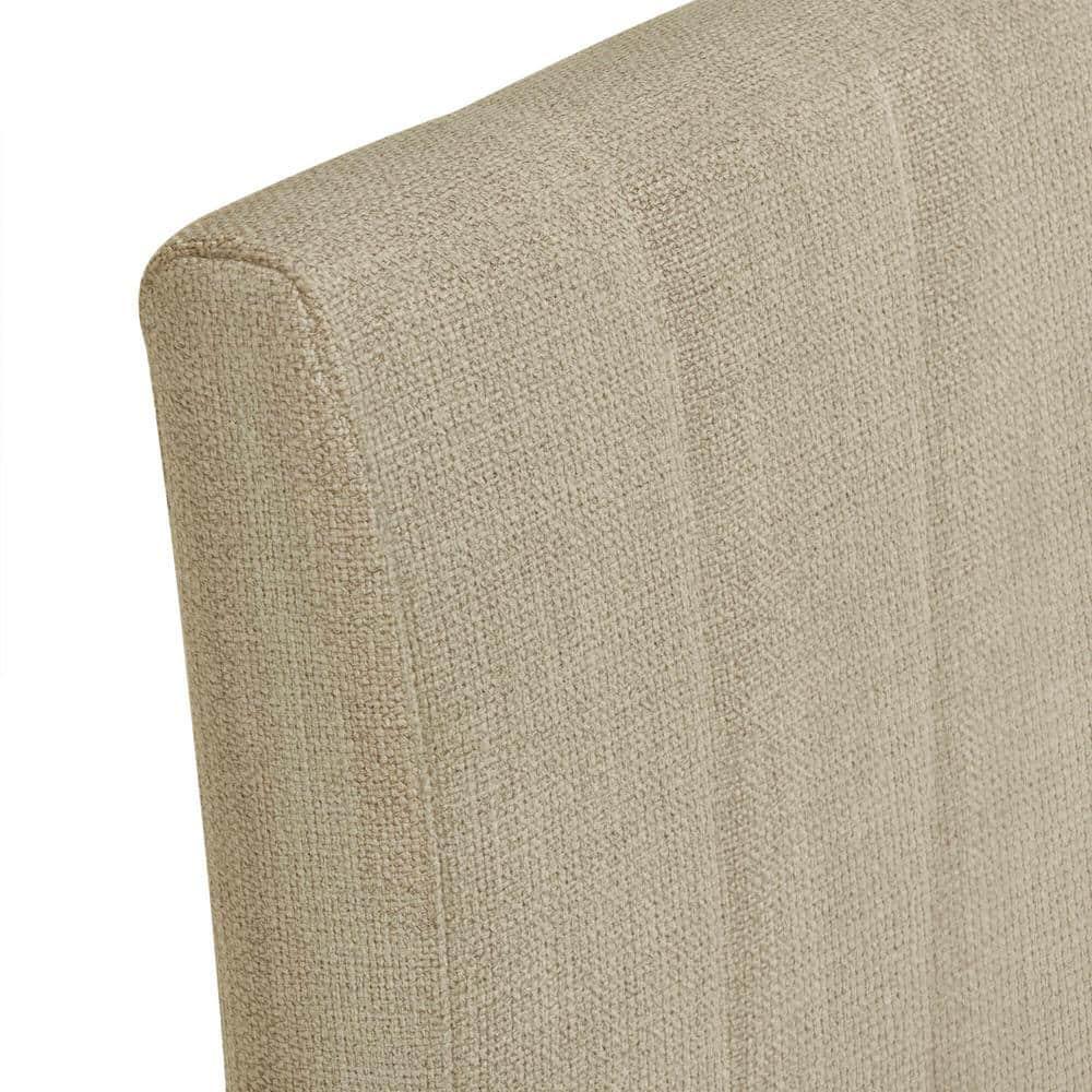 510 Design Set of 2 Everly Upholstered Channel Back Dining Chairs Dark Taupe: Polyester & Linen, Wood Legs