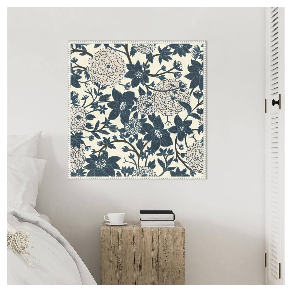 Amanti Art 30"x30" Puff Ball Vines Cream by Katie Oshea Framed Canvas Wall Art Print