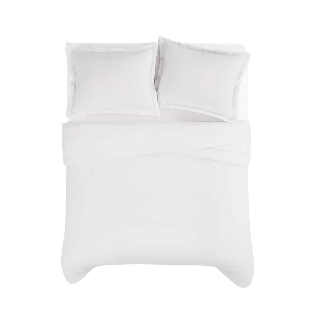 Brooklyn Loom 3pc Full/Queen Flax Linen Comforter Set White