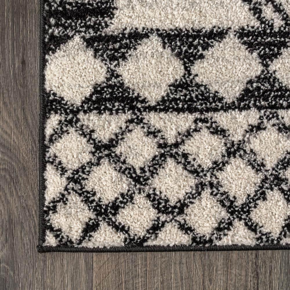 JONATHAN Y Amir Moroccan Beni Souk Cream/Black 8 ft. x 10 ft. Area Rug