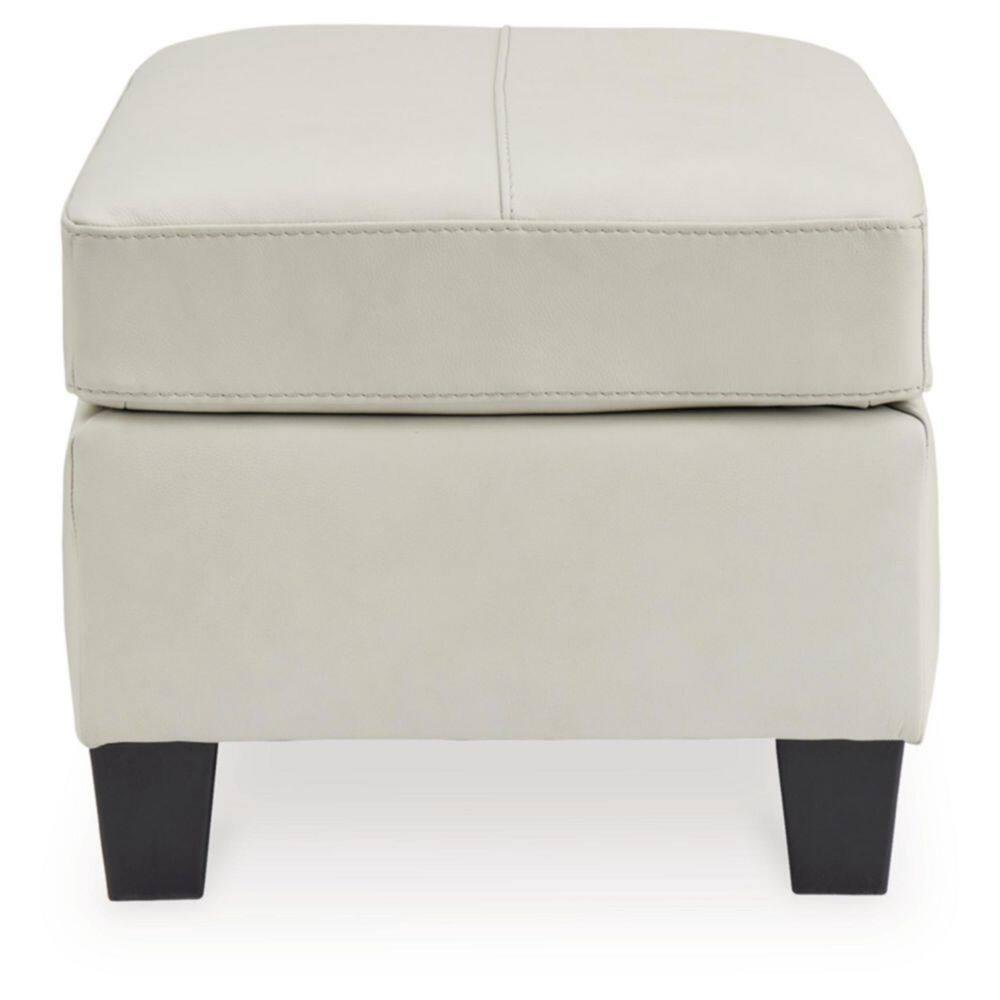 Signature Design by Ashley Contemporary Genoa Ottoman Leather Coconut