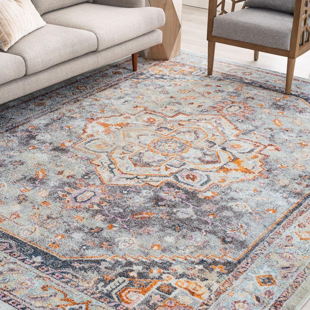 Tayse Wakefield 8 x 10 (ft) Loomed Polypropylene Gray Rectangular Indoor Area rug