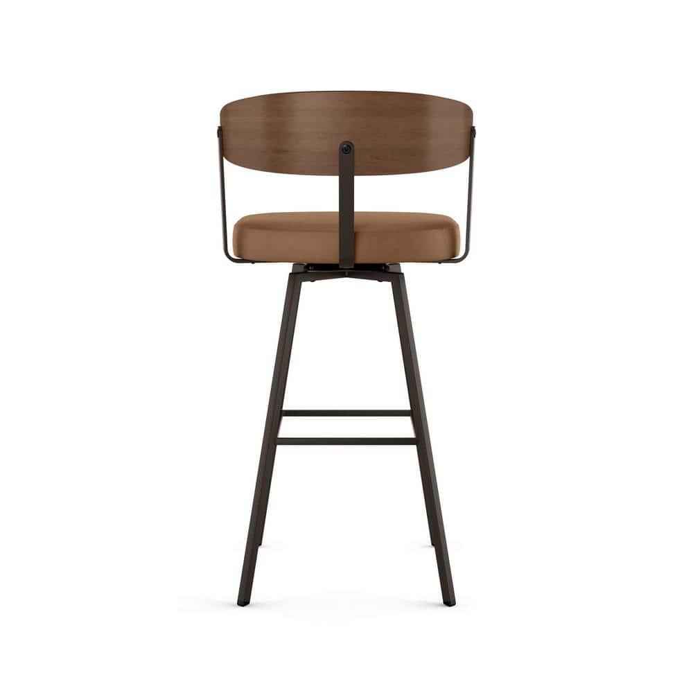 Amir Swivel Counter & Bar Stool with Wooden Back