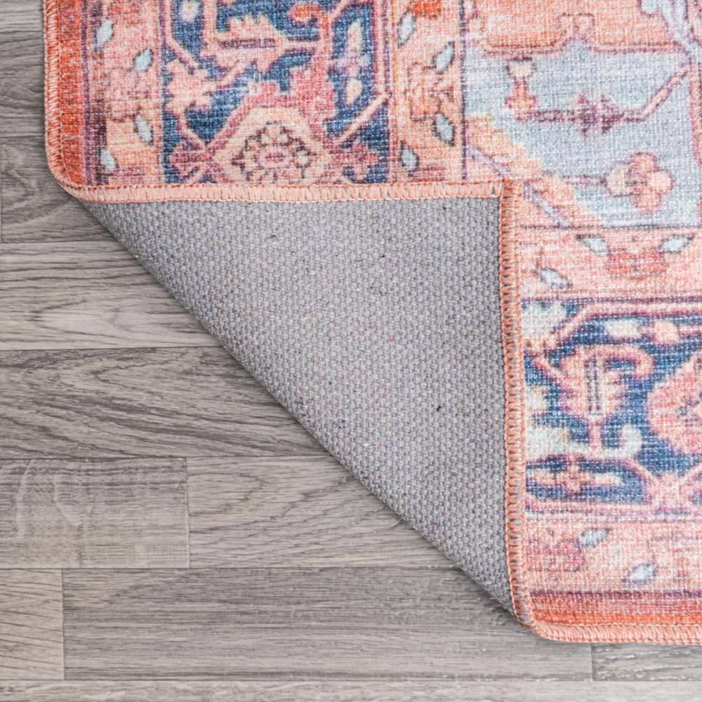 5' x 8' Maris Ornate Medallion Machine Washable Indoor/Outdoor Area Rug, Orange/Cream - JONATHAN Y
