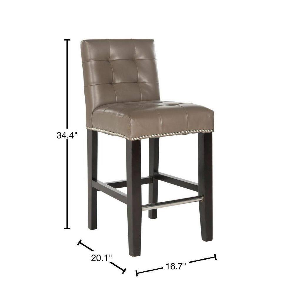 Thompson 23.9" Counter Stool with Silver Nail Heads - Clay - Safavieh