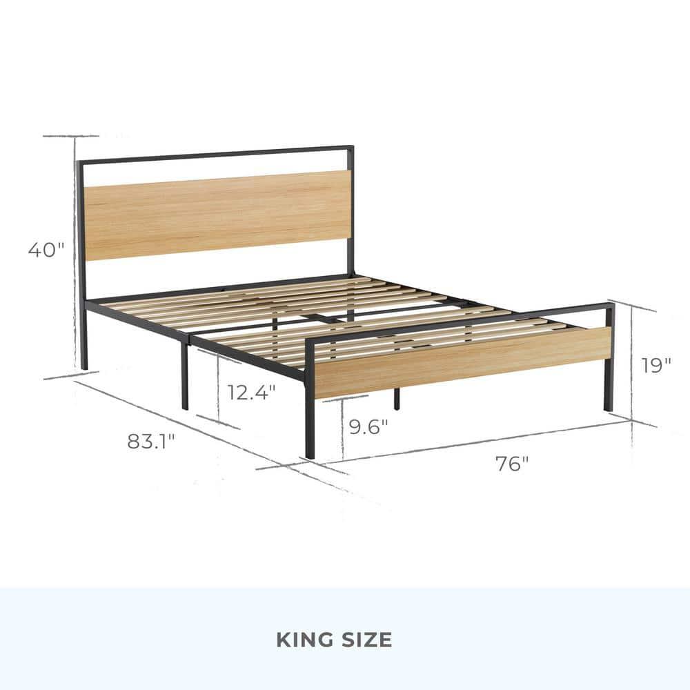 Nora Metal and Wood Platform Bed Frame - Brookside Home