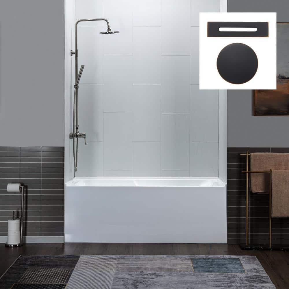 Flint 60'' x 30'' Alcove / Tile In Soaking Acrylic Bathtub