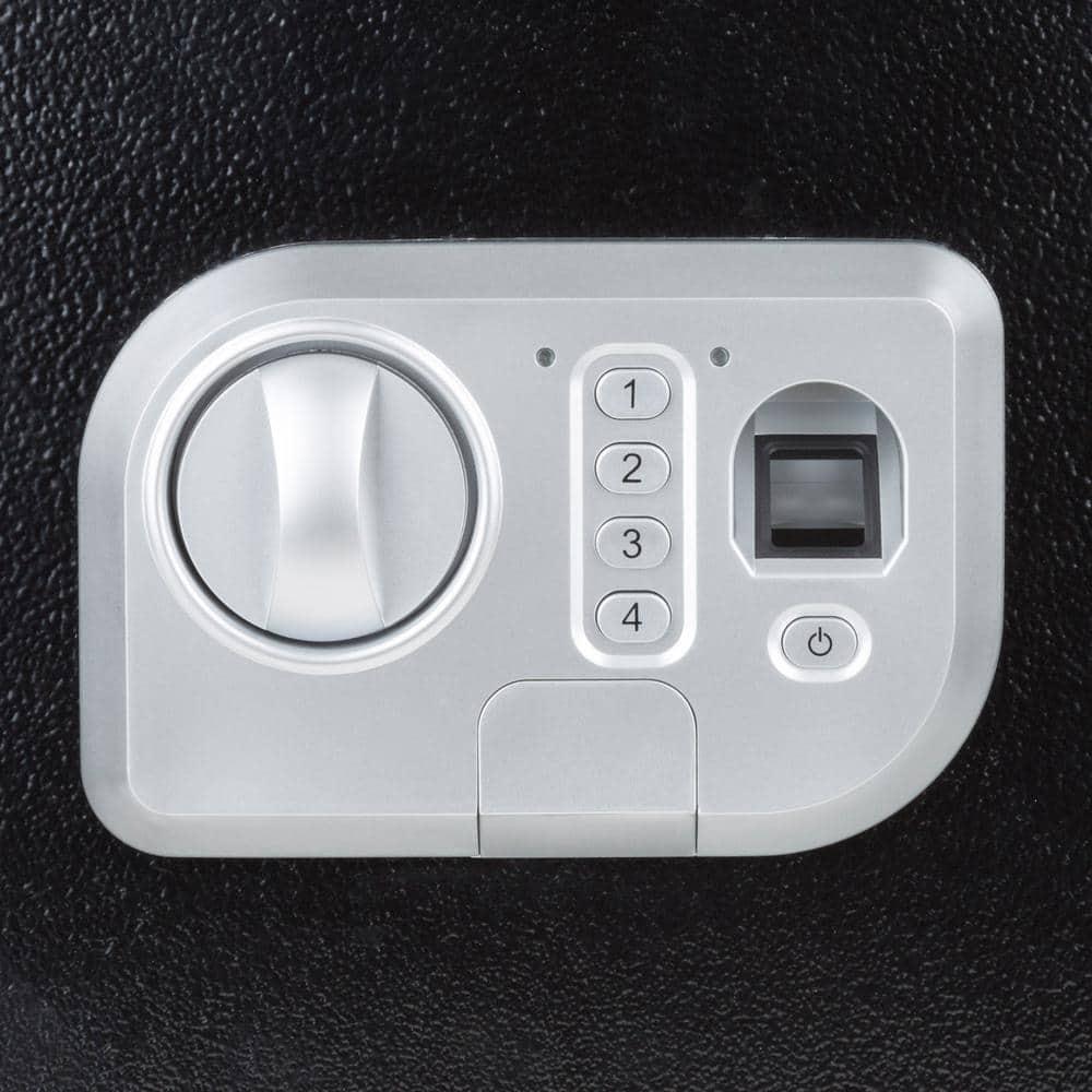 Stalwart Stalwart Electronic Safe - Digital Biometric Fingerprint Lock Box with 2 Override Keys (Black)