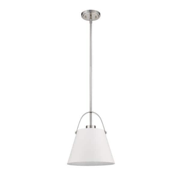 Z-Lite Z-Studio 1 - Light Pendant in  Matte White/Brushed Nickel