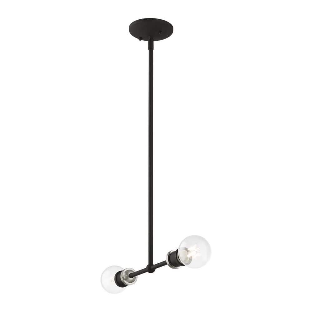 Livex Lighting Lansdale 2 - Light Chandelier in Black/Brushed Nickel