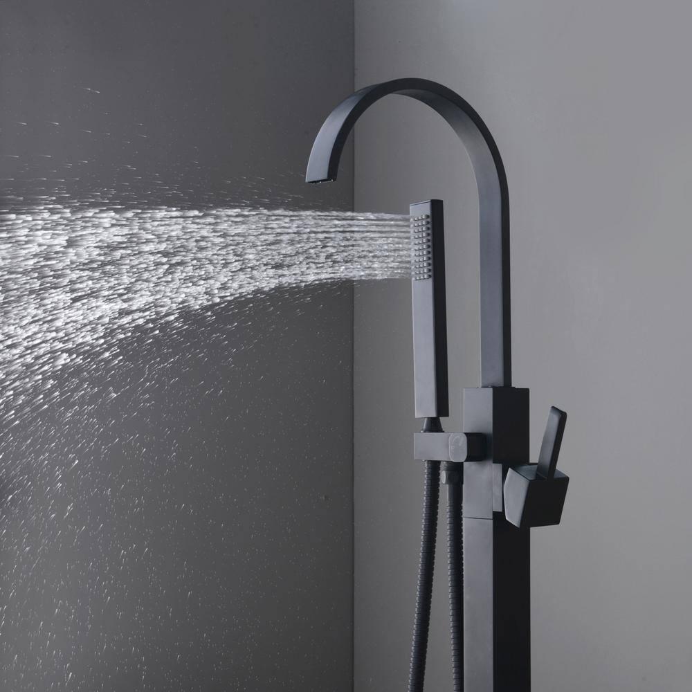 1 Handle Floor Clawfoot Tub Faucet with Diverter
