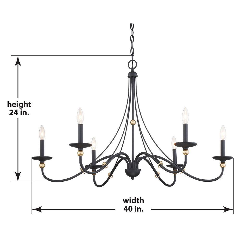 Minka Lavery - Westchester County - Chandelier 6 Light Sand Coal/Skyline Gold