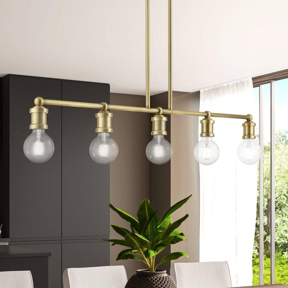 Livex Lighting Lansdale 5 - Light Chandelier in  Antique Brass