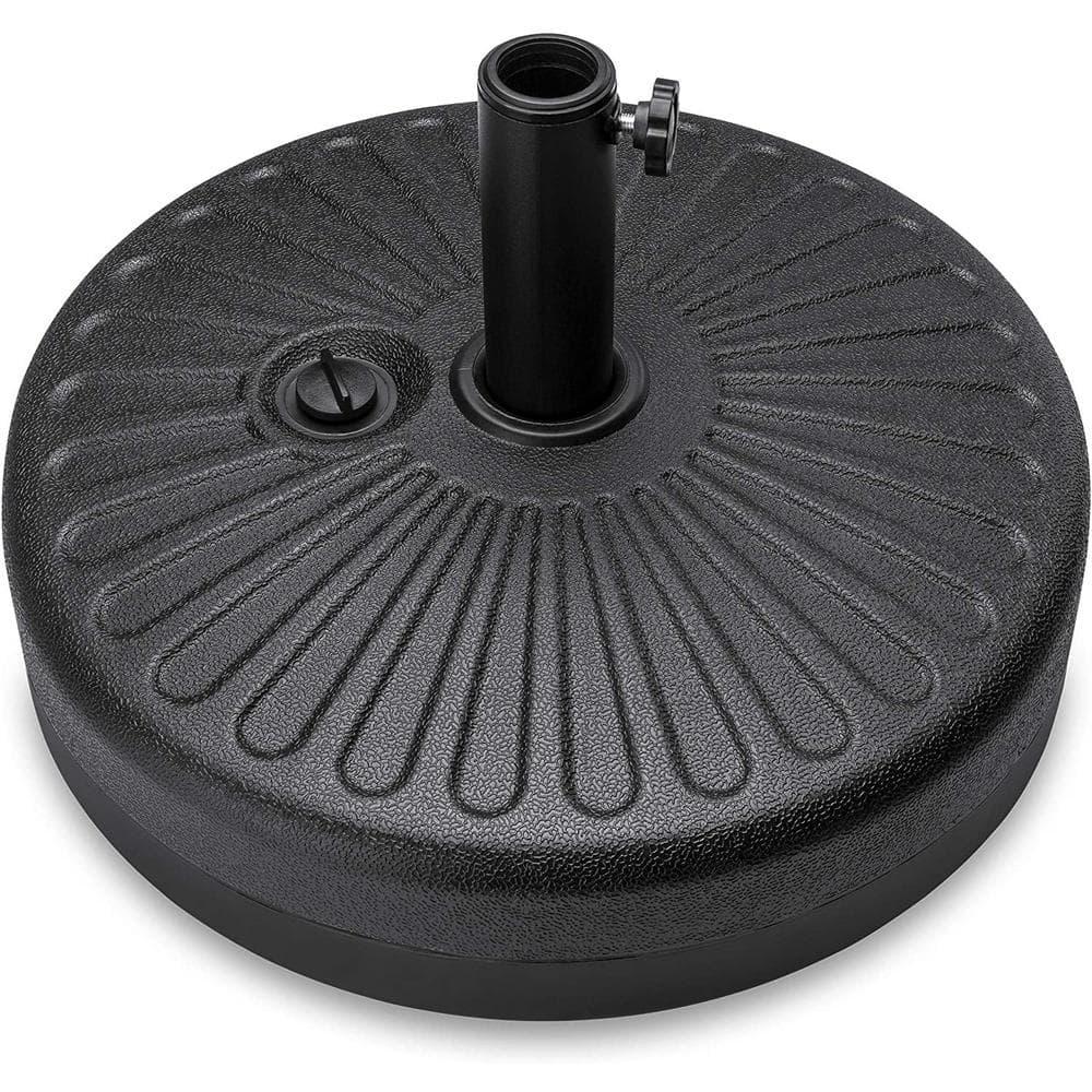 Costway 20'' Round 23L Water Filled Umbrella Base Stand Self-filled Patio Furniture Black