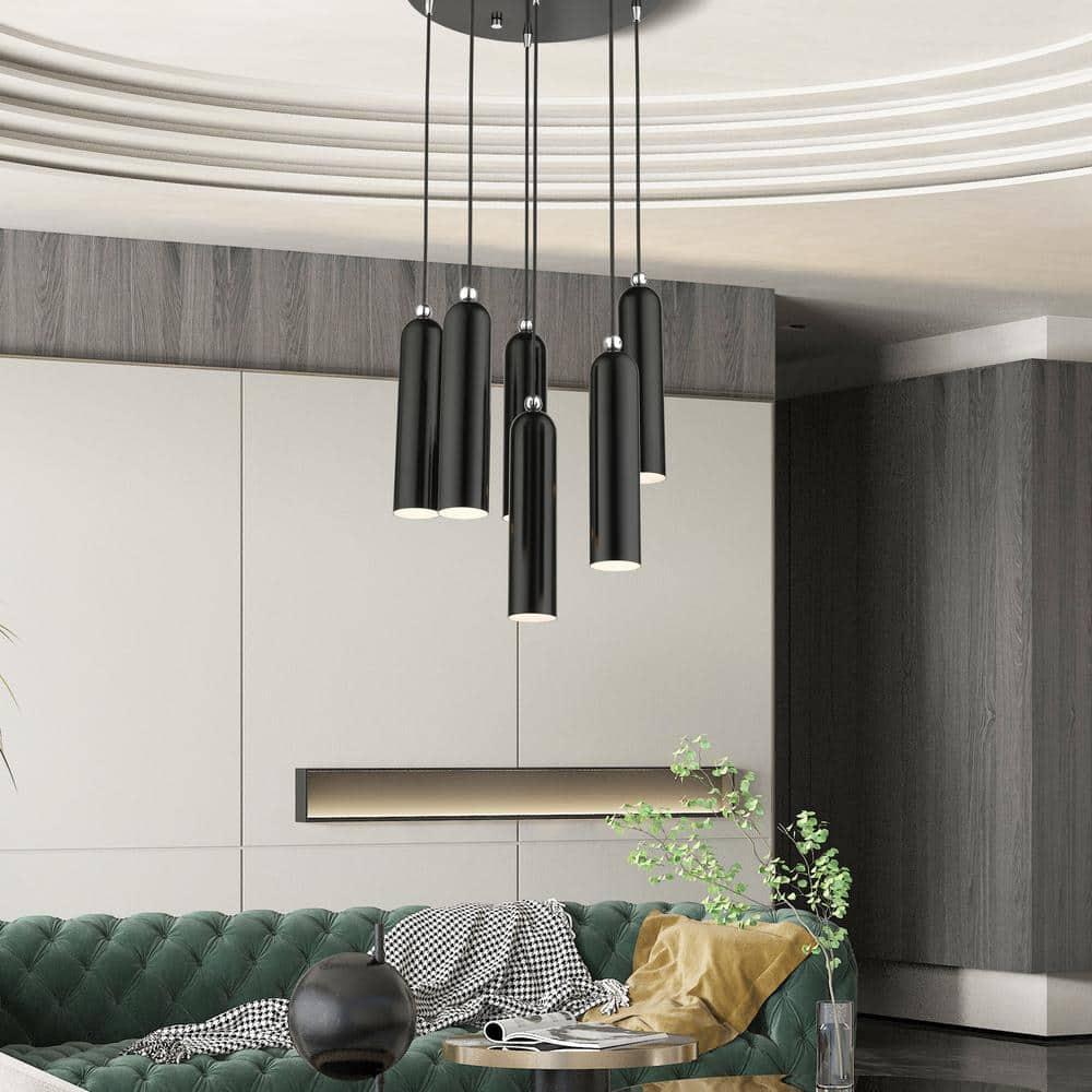 Livex Lighting Ardmore 6 - Light Pendant in  Shiny Black