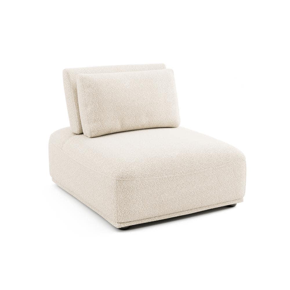 HOMES: Inside + Out 5pc Povoa 159" Modular Curved Sectional Sofa Modern Boucle with Extendable Backrest Beige