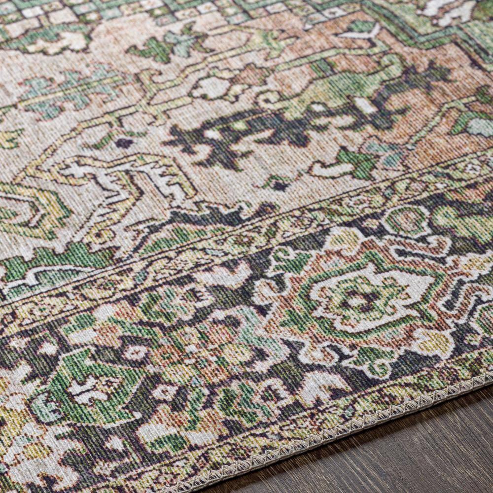 Livabliss Iris Vintage Medallion Area Rug,5' x 7'6",Green