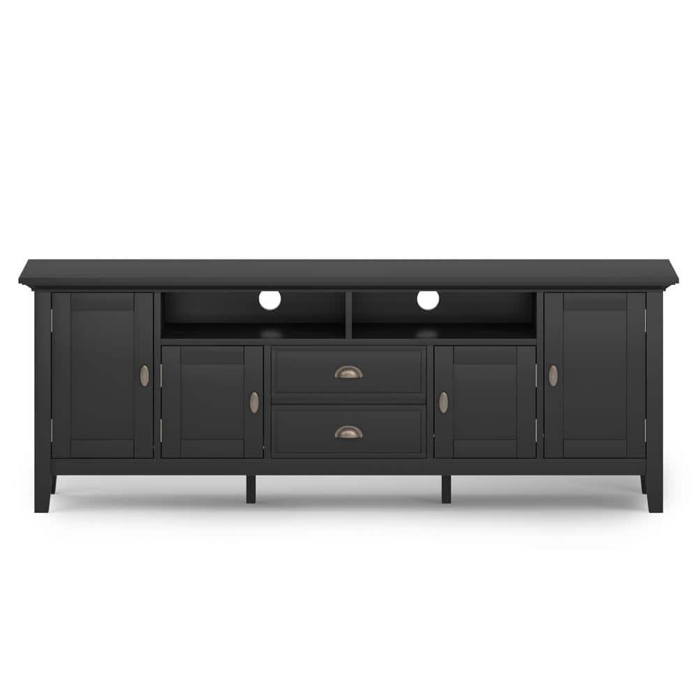 Simpli Home Redmond 72"W Solid Wood TV Stand for TVs up to 80" with Storage Cabinets