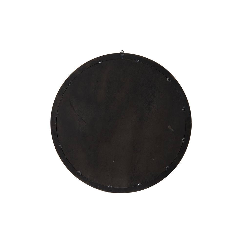 Olivia & May Vintage Wall Mirror Brown: Round Wood Frame, No Assembly, Spot Clean, 39.5" Diameter