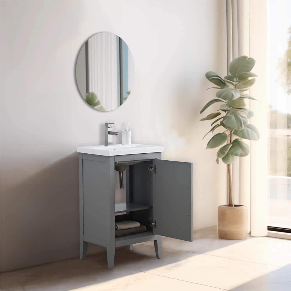 20'' Single Bathroom Vanity with Ceramic Top