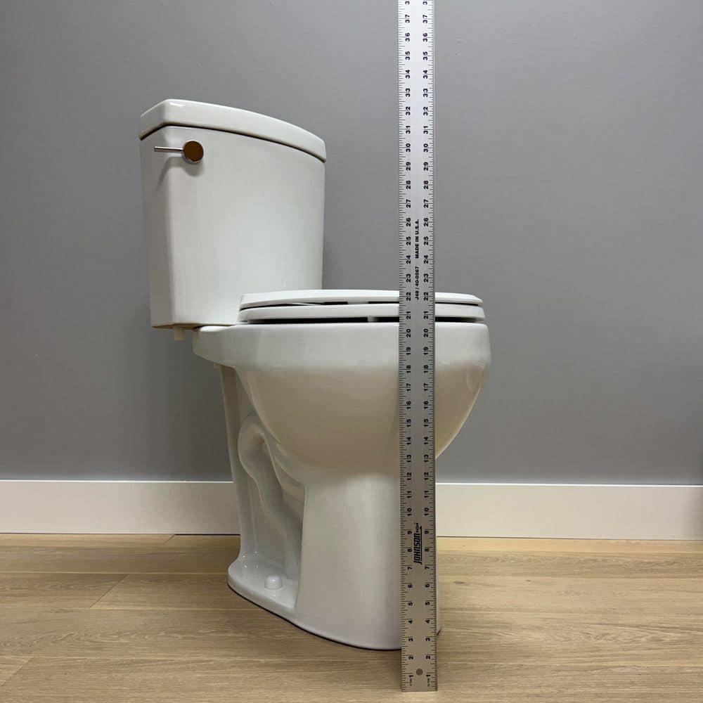 2-Piece 1.28/.09 GPF Dual Flush Elongated 20 in. Extra Tall Toilet in White, Seat Included