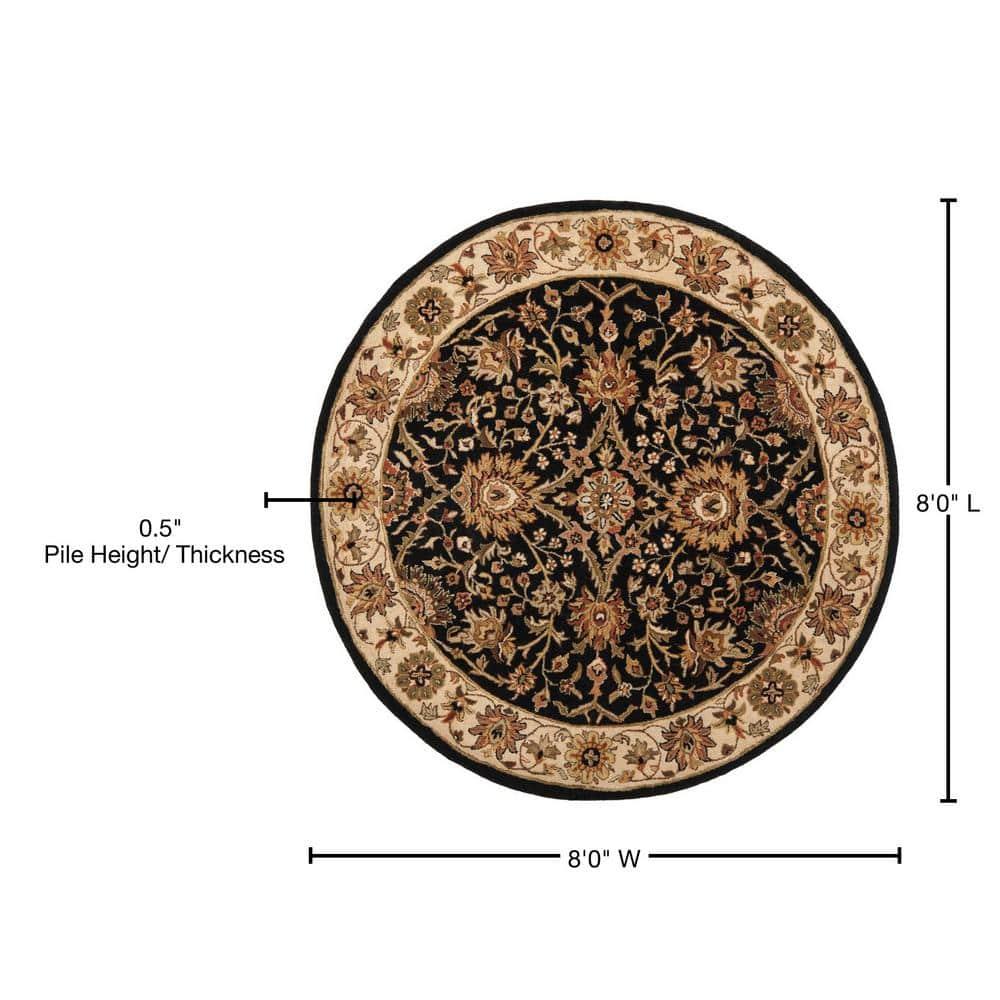 Antiquity AT249 Hand Tufted Area Rug - Black - 8' round - Safavieh.
