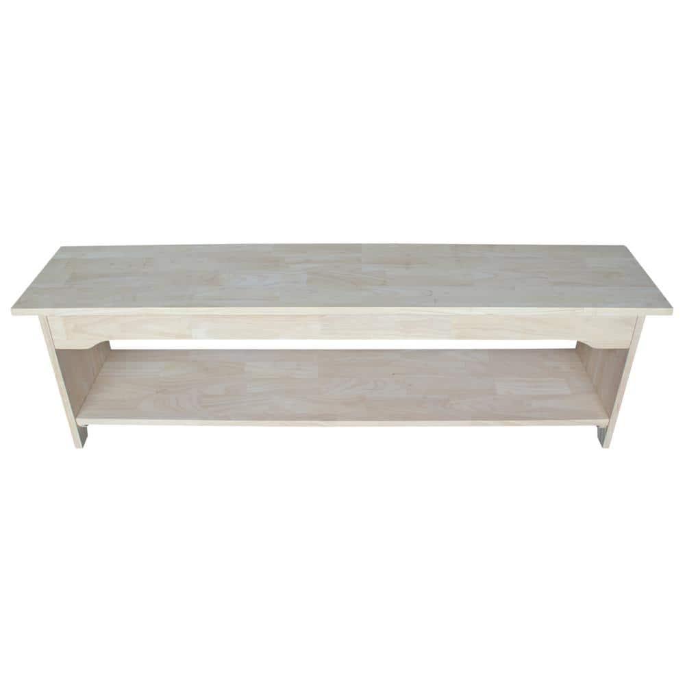 60" Brookstone Bench - International Concepts: Solid Wood, Unfinished, Parawood, Seats 2
