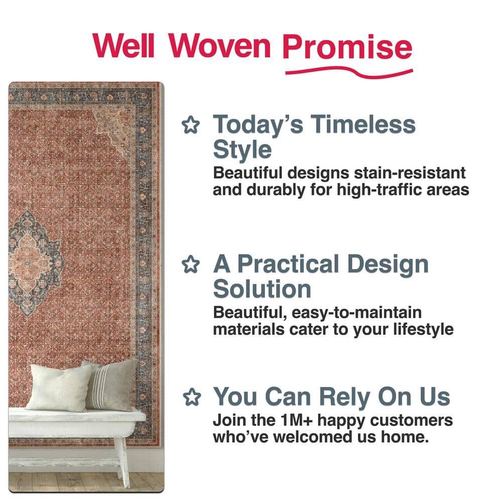 Well Woven Asha Lilith Vintage Oriental Red Blue 5'3" x 7'3" Area Rug